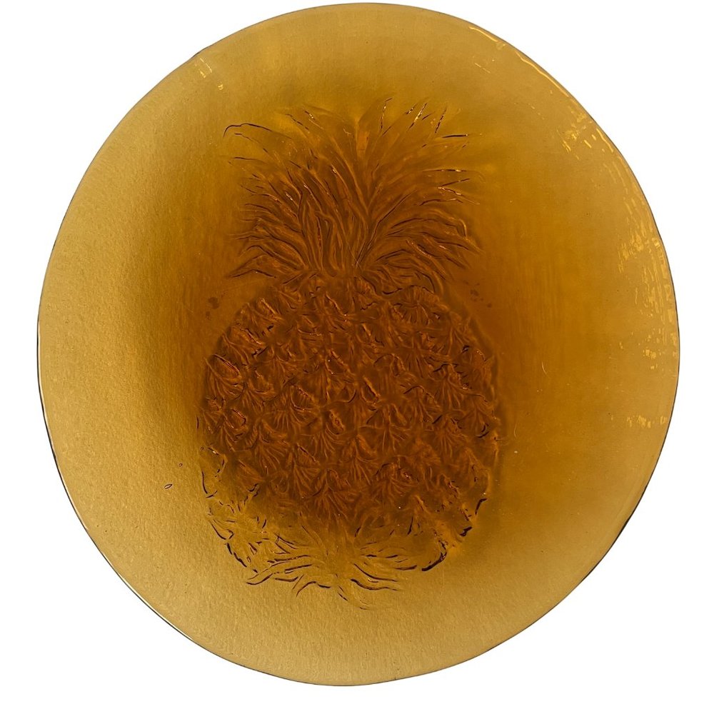 Vintage Amber glass pineapple plate
